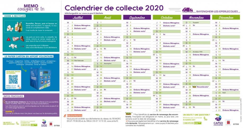 Bayenghem calendrier collecte 2