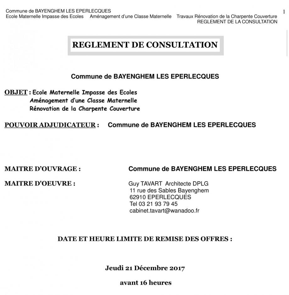 Reglement de consultation